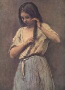 Jean Baptiste Camille  Corot Jeune fille a sa toilette (mk11) Germany oil painting reproduction
